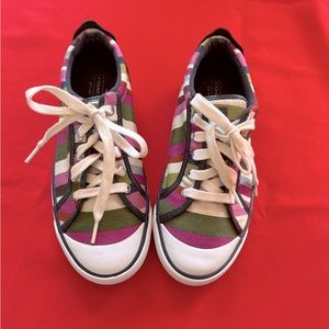 Women's size 8 coach limited edition striped kicks!